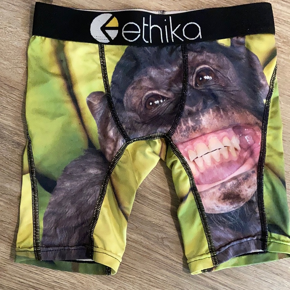 ethika Boys Yellow Green Black Monkey Print Boxer Briefs